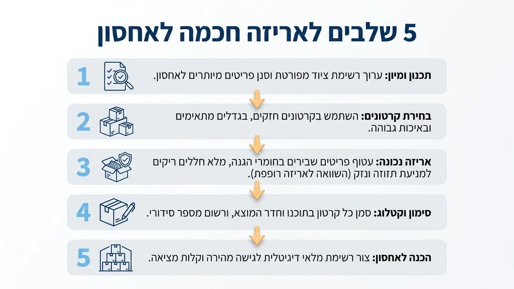 נוצר על ידי מודל בינה מלאכותית Gemini Pro אריזת דירה לקראת אחסון