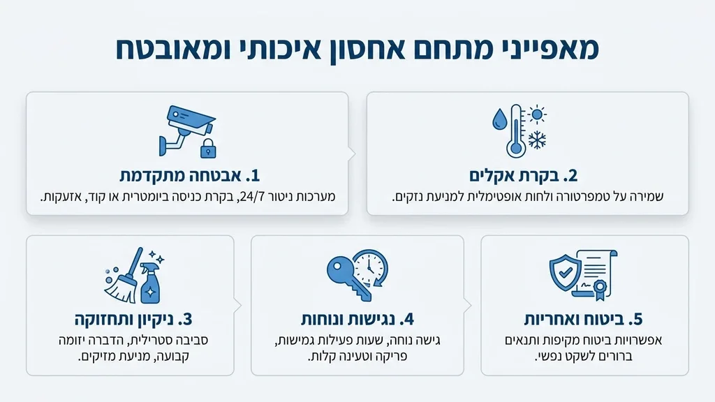 נוצר על ידי מודל בינה מלאכותית Gemini Pro מתחם אחסון רהיטים נקי, מואר ומאובטח