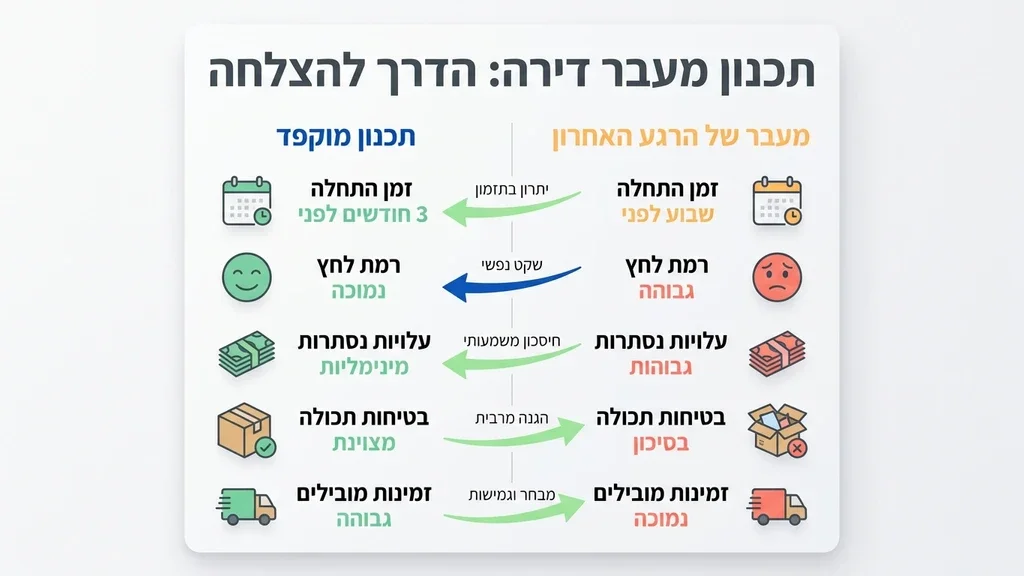 נוצר על ידי מודל בינה מלאכותית Gemini Pro תכנון מוקדם של הובלות דירה