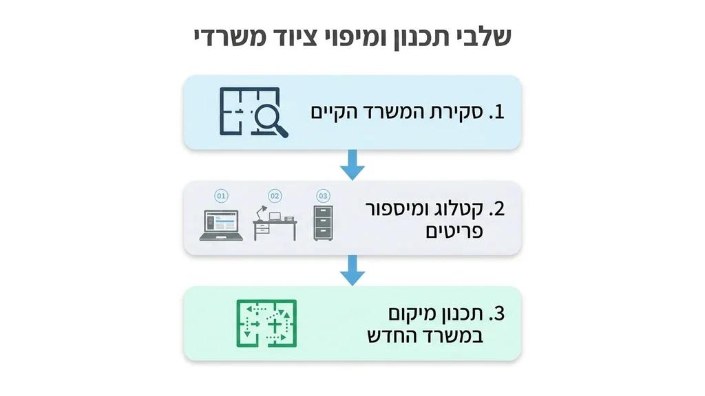 נוצר על ידי מודל בינה מלאכותית Gemini Pro תכנון מקצועי של הובלות משרד