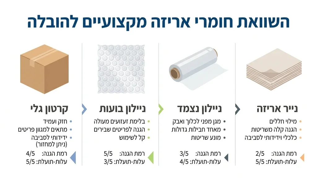 נוצר על ידי מודל בינה מלאכותית Gemini Pro ארגזי הובלה מסודרים